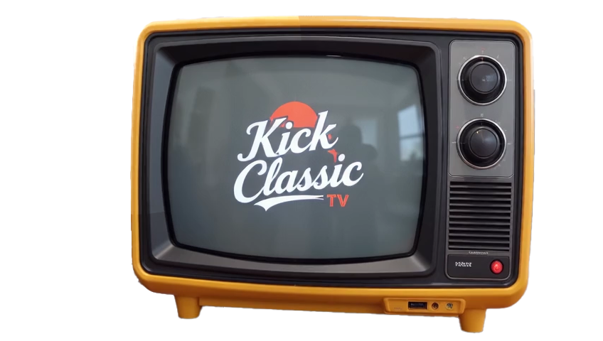 Vintage TV displaying Kick Classic TV logo